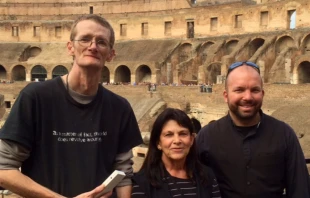 Derrick Yearout, far left, inside the Colosseum on a recent pilgrimage to Rome. Photo courtesy of Tanya Cangelosi.