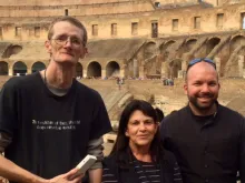 Derrick Yearout, far left, inside the Colosseum on a recent pilgrimage to Rome. Photo courtesy of Tanya Cangelosi. 