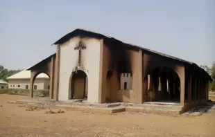 A parish destroyed by Boko Haram during its Oct. 29, 2014 seizure of Mubi, in Nigeria's Adamawa state.   Diocese of Maiduguri.