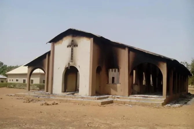 Destroyed church in Mubi by Boko Haram Catholic News Agency Credit Aid to the Church in Need 112014 CNA