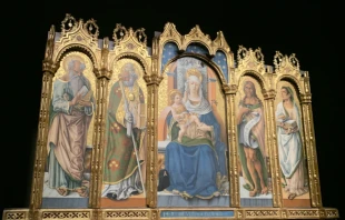 Carlo Crivelli's Madonna and Child with Saints (1481).