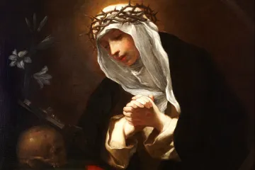 Detail from Saint Catherine of Siena from the circle of Baldassare Francheschini 17th c CNA