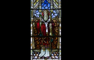 Detail of stained glass depicting St. Patrick, in Our Lady, Star of the Sea, Goleen, County Cork. Credit: Andreas F. Borchert via Wikimedia Commons (CC BY 3.0)