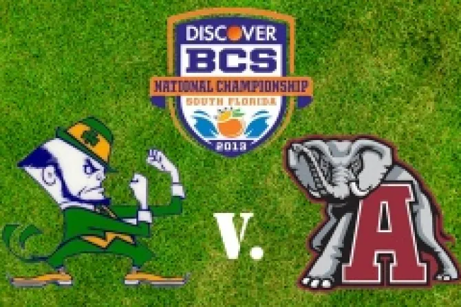 Discover BCS Championship Game between 1 Notre Dame and 2 Alabama CNA US Catholic News 1 4 13