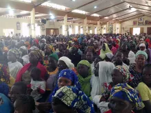 Displaced persons fill a church in Maidiguri, Nigeria, Dec. 2014. 