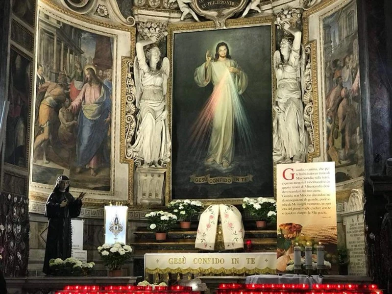 A side chapel dedicated to Divine Mercy in the Church of Santo Spirito in Sassia.  /  ACI Stampa.