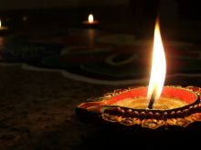 Lights for the celebration of the Hindu festival Diwali. 