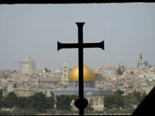 The Dome of the Rock as seen from Dominus Flevit church. 