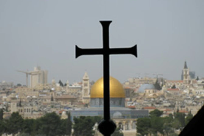 Dome of the Rock from Dominus Flevit Church Photo Credit Deror Avi CNA World Catholic News 4 18 11