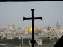 The Dome of the Rock as seen from Dominus Flevit church. 