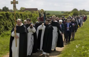 Dominican friars lead a pilgrimage to Walsingham, May 2010.   Lawrence OP via Flickr (CC BY-NC-ND 2.0).