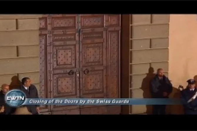 Doors of Castel Gandolfo closed Credit EWTN CNA Catholic News 2 28 13