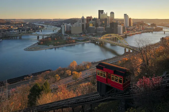 Downtown Pittsburgh from Duquesne Incline in the morning