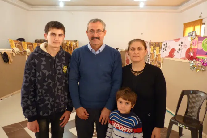 Dr Imad Ibraheem Daood with his wife Sajida and their four children Iraqi Christian refugees at a church in Amman Jordan Catholic News Agency Credit Kevin Jones CNA