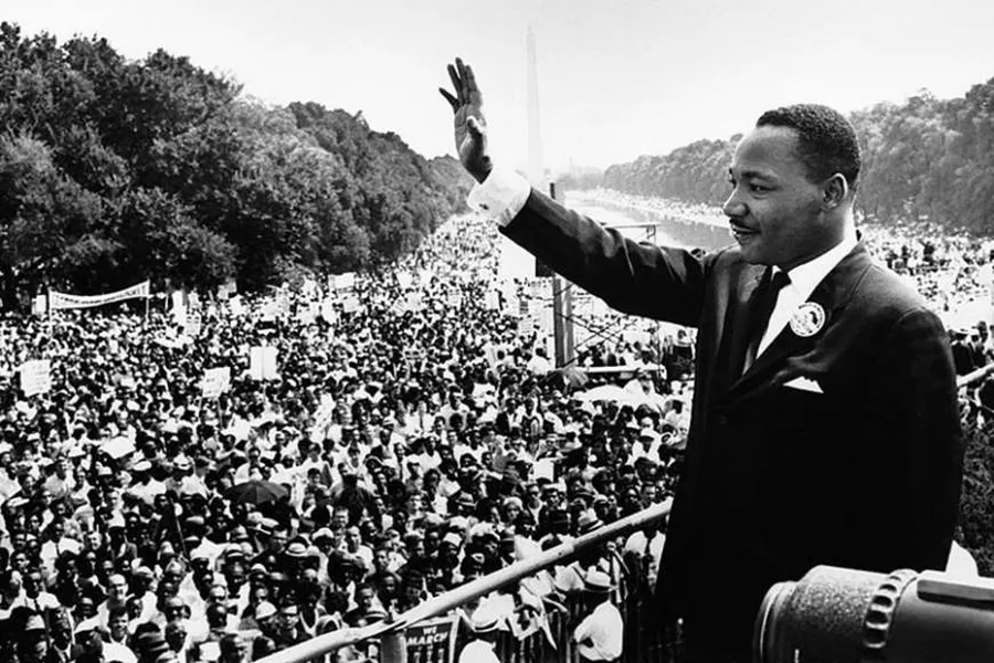 Dr. Martin Luther King giving his 'I Have a Dream' speech during the March on Washington in Washington, D.C., on 28 August 1963. Public Domain.?w=200&h=150