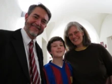 Scott and Kimberly Hahn with their son David in Rome on April 3, 2012.