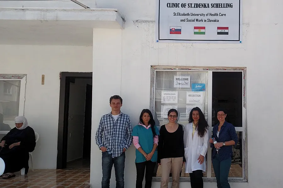 Zuzana Dudova (center) and her 'charity batallion' at the St. Elizabeth Clinic for displaced persons in Erbil, Iraq. ?w=200&h=150