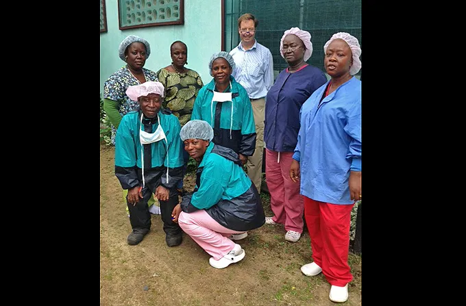 Dr. Timothy Flanagan, MD, poses with medical staff at the Sr. Barbara-Ann Memorial Health Center in Monrovia, Liberia. Photo courtesy of Dr. Timothy Flanagan.?w=200&h=150