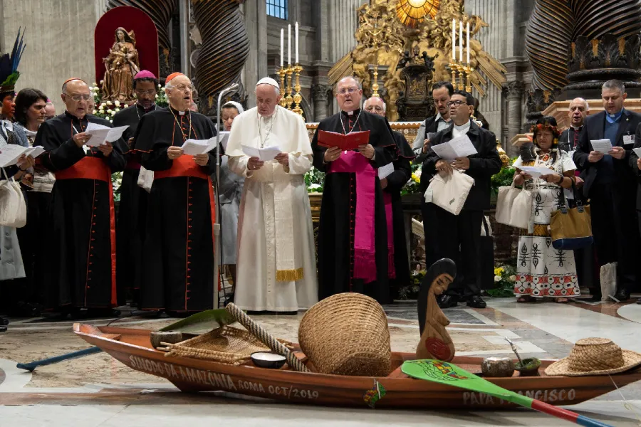 Pope Francis leads the opening procession for the Amazon synod in St. Peter's Basilica Oct. 7, 2019. ?w=200&h=150