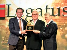 Michael P. Warsaw, center, was honored with the Bowie Kuhn Special Award for Evangelization. 