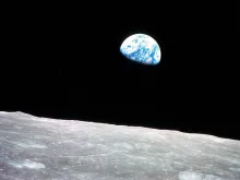 A photo of the earth by the crew of Apollo 8, the first manned mission to the moon, which entered lunar orbit Dec. 24, 1968. Credit: NASA/Bill Anders.