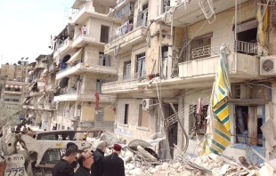 The scene of a May 2015 attack on Christians in Aleppo.   Melkite Archdiocese of Aleppo.