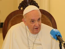 Pope Francis is interviewed by Carlos Herrera, a journalist at the Spanish radio station COPE.