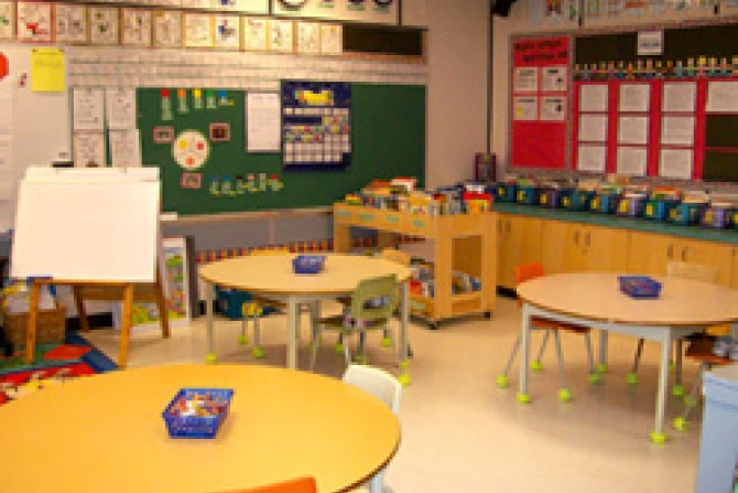Empty classroom Credit Kathy Cassidy CC BY NC SA 20 CNA US Catholic News 8 30 11