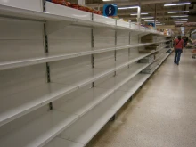 Empty shelves in a Venezuelan market, March 2014. 