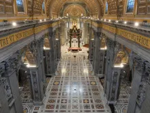 Triduum liturgies took place in an empty St. Peter's Basilica due to the pandemic. 
