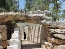 Entrance the childrens section in Jerusalems Yad Vashem holocaust memorial on May 23, 2014 