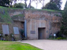The entrance to the Fosse Ardeatine. 