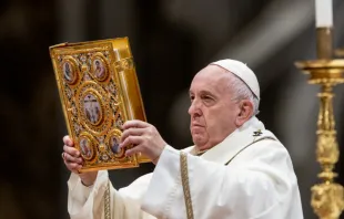 Pope Francis celebrates Mass on Epiphany in St. Peter's Basilica Jan. 6, 2020.   Daniel Ibanez/CNA.