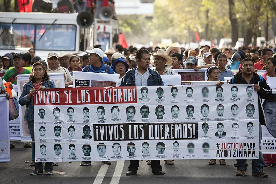 Family members of 43 missing students from Guerrero State in Mexico protest in Mexico City, Nov. 5, 2014. ?w=200&h=150