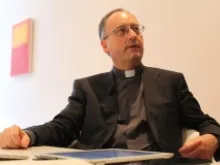 Father Antonio Spadaro discusses La Civilta Cattolica with CNA during an April 2013 interview. 