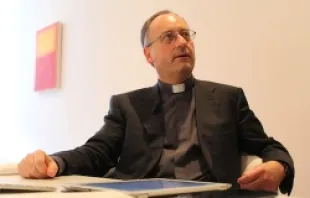 Father Antonio Spadaro discusses La Civilta Cattolica with CNA during an April 2013 interview.   Stephen Driscoll/CNA.