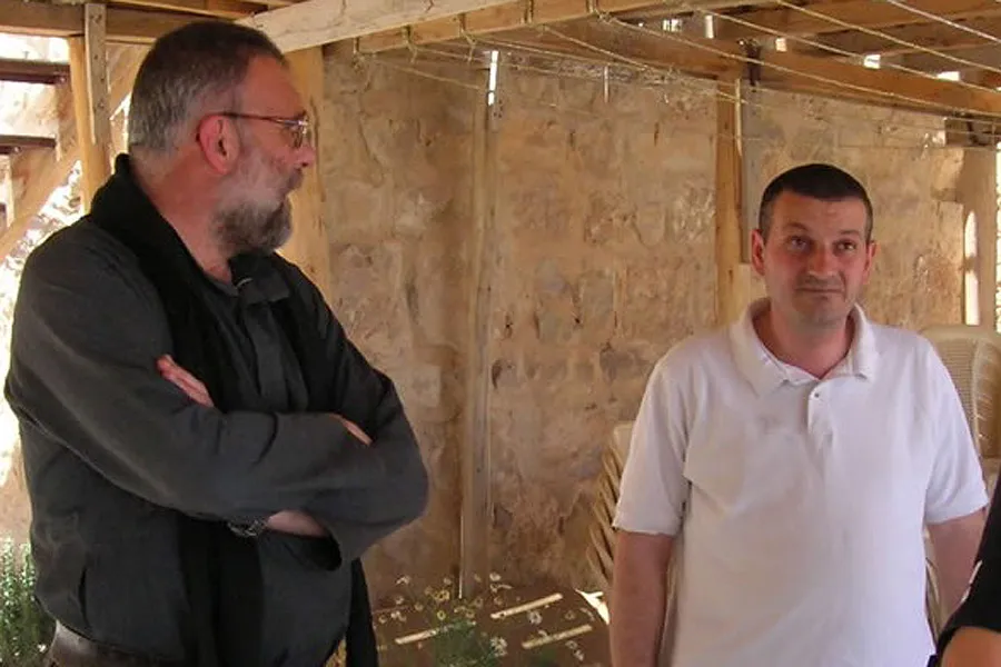 Fr. Jacques Mourad (R), in Deir Mar Mousa with Fr. Paolo Dall'Oglio (L) in an undated photo. Fr. Mourad was abducted this week, and Fr. Dall'Oglio in July 2013. ?w=200&h=150