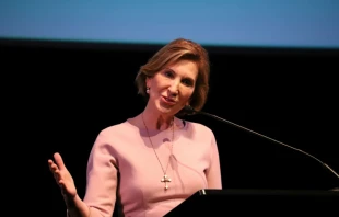Carly Fiorina addresses the 2018 Principled Entrepreneurship conference in Washington, D.C.   Courtesy of the Catholic University of America