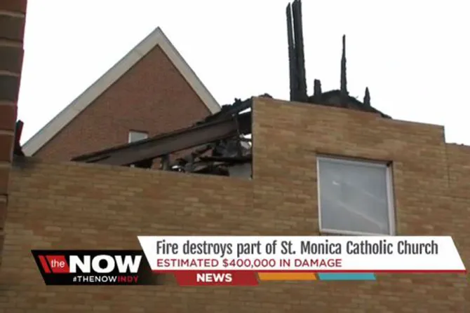 Fire at St Monicas Catholic Parish in Indianapolis Indiana screenshot 3 CNA