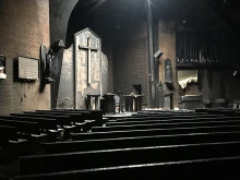 Fire damage at the chapel of Mary Help of Christians Academy in North Haledon, NJ. Courtesy photo