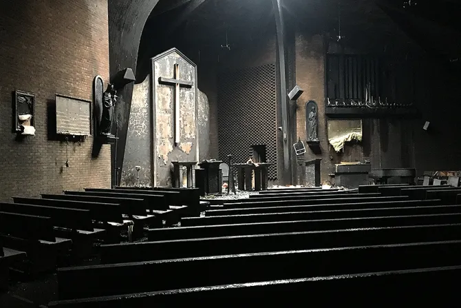 Fire damage at the Chapel at Mary Help of Christians Academy in North Haledon NJ Courtesy of the Salesian Sisters of St John Bosco 3 CNA
