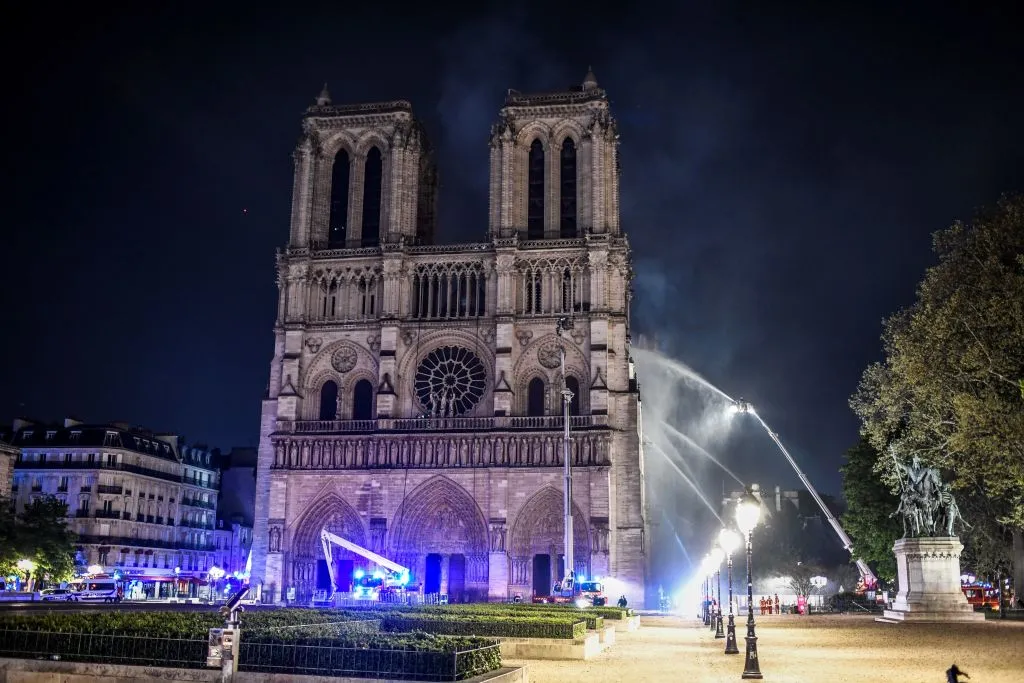 Firefighters respond to a major fire at Notre Dame cathedral in Paris, April 15, 2019. ?w=200&h=150