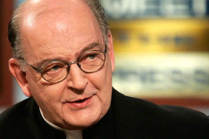 First Things Editor Richard John Neuhaus speaks during a pre tape of Meet the Press for showing on Easter Sunday at the NBC studios April 12 2006 in Washington DC Credit Alex Wong Getty Im