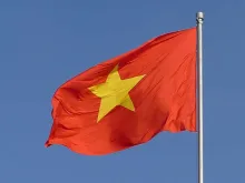 The flag of Vietnam. 