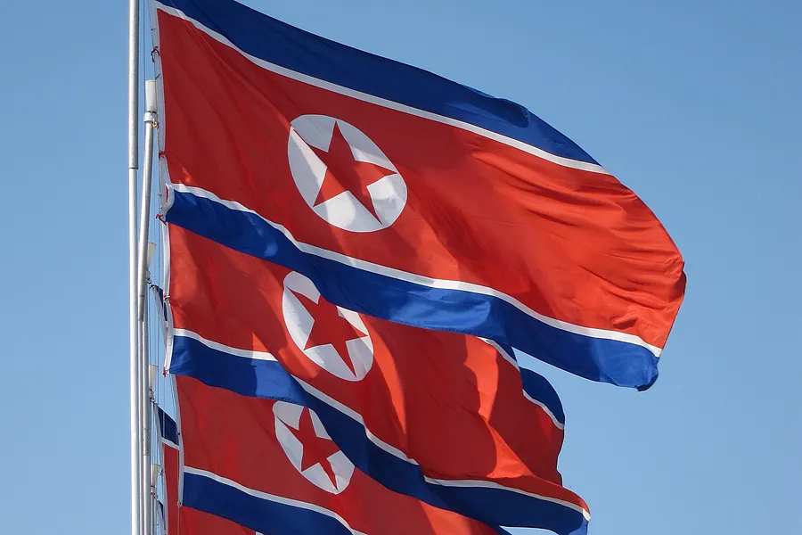 North Korean flags in Pyongyang.?w=200&h=150