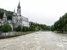 Flooded area near the Sanctuary of Notre Dame de Lourdes after heavy rainfalls, June 13, 2018. 