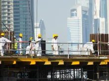 Foreign workers in Dubai, UAE, in December 2013. 