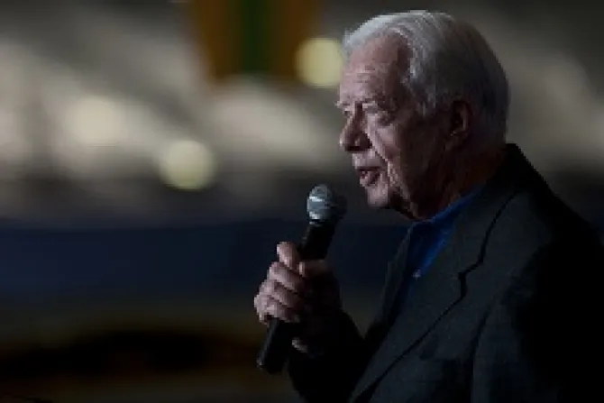 Former President Jimmy Carter speaks in Coronado CA on Feb 22 2013 Credit US Navy Timothy A Hazel CNA 3 31 14