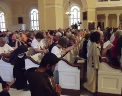 Participants pray at the opening Mass of the 2012 Fortnight for Freedom in Baltimore. ?w=200&h=150