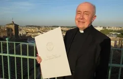 Fr. Brian Daley, Ratzinger Award winner, poses with his award in Rome on Oct. 20, 2012. ?w=200&h=150